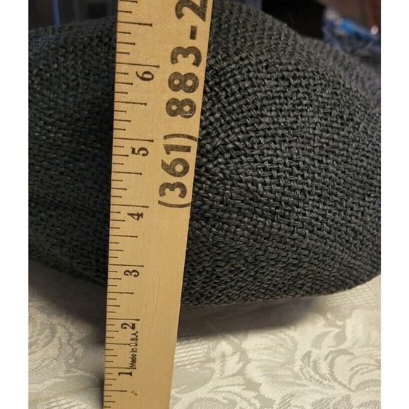 Woven Black Handbag Purse 100% Paper Black Frayed Beach Bag Snap Closed Zip... - Picture 13 of 15